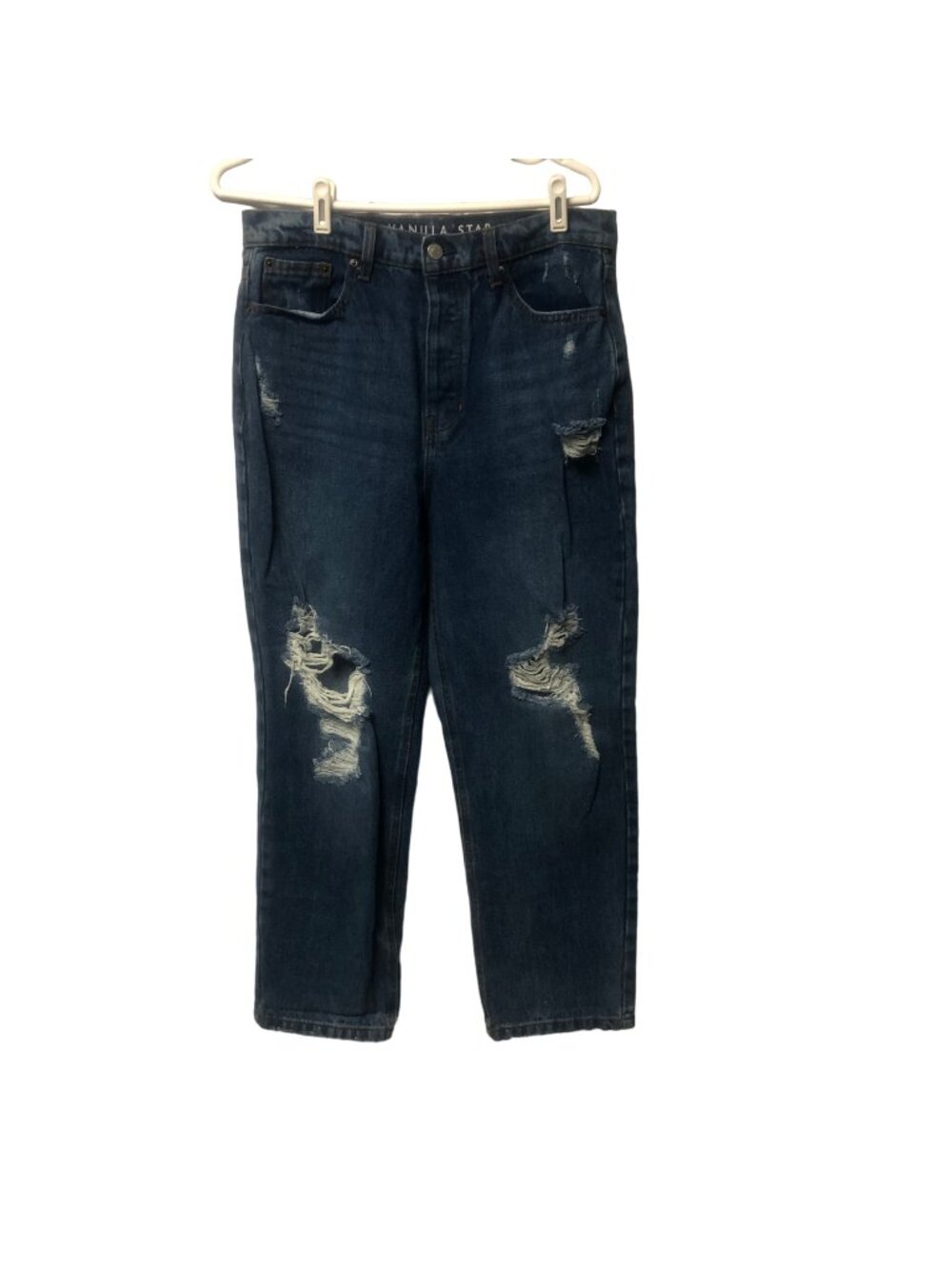 Vanilla Star Jeans Womens  Size 11 Distressed Denim 90s Straight Pants
